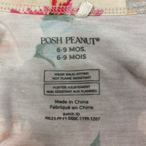 Posh Peanut Jolie Ruffled Zippered Footie floral roses 6/9m - Picture 5 of 6